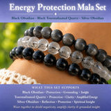 Orkuvörn 3-PC Crystal Mala armbandasett
