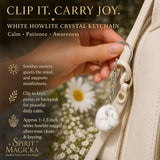 White Howlite Crystal Keychain