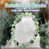 Mala-Prehnit-Armband mit Samtbeutel