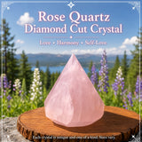 Rose Quartz Diamond Cut Crystal