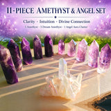 11-teiliges Amethyst- und Engel-Set