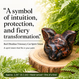 Crystal Animal Spirit Totems: Visionary Cat - Red Obsidian