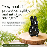 Crystal Animal Spirit Totems: Black Protection Agate Rabbit