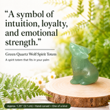 Crystal Animal Spirit Totems: Green Quartz Wolf