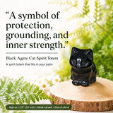 Crystal Animal Spirit Totems: Black Protection Agate Cat