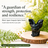 Crystal Animal Spirit Totems: Black Protection Agate Gargoyle