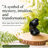 Crystal Animal Spirit Totems: Black Protection Agate Raven