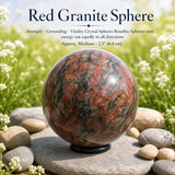 Red Granite Sphere - Medium