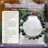 Βραχιόλι Mala African Bloodstone με βελούδινο πουγκί