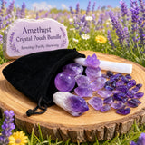 Amethyst Crystal Pouch Bundle