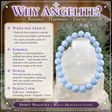 Mala Angelite armband met fluwelen zakje