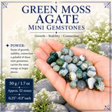 Green Moss Agate Mini Gemstones  (50 Gram / 1.7oz. Lot)