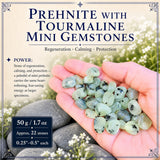 Prehnite With Tourmaline Mini Gemstones (50 Gram / 1.7oz. Lot)