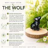 Crystal Animal Spirit Totems: Black Protection Agate Wolf