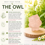 Crystal Animal Spirit Totems: Rose Quartz Owl