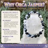 Mala Orca Jasper armband met fluwelen zakje