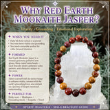 Mala Red Earth Mookait Jaspis Armband mit Samtbeutel