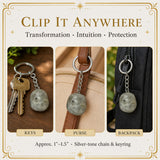 Grey Labradorite Crystal Keychain