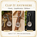 Clear Quartz Crystal Keychain