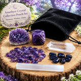 Amethyst Crystal Collection Pouch Set