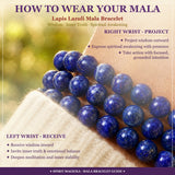 Bracelet Mala Lapis Lazuli Avec Pochette En Velours