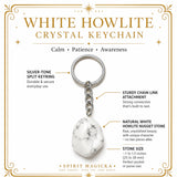White Howlite Crystal Keychain