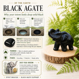 Crystal Animal Spirit Totems: Black Agate Elephant