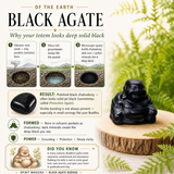 Crystal Spirit Totems:  Black Protection Agate Buddha