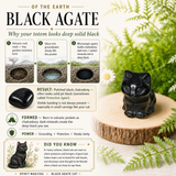 Crystal Animal Spirit Totems: Black Protection Agate Cat