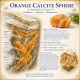 Orange Calcite Sphere - Medium