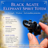 Crystal Animal Spirit Totems: Black Agate Elephant