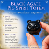 Crystal Animal Spirit Totems: Black Protection Agate Pig
