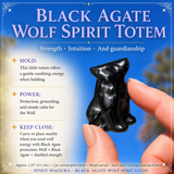 Crystal Animal Spirit Totems: Black Protection Agate Wolf