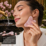 5 PC Rose Quartz Massage Beauty Set - Ultimate Self-Care Collection