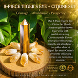 8-teiliges Tigerauge + Citrin-Set