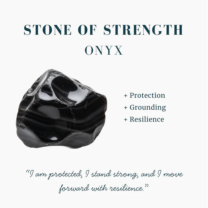 Black Onyx & Silver Sacred Strength Ring