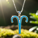 Aries Opal Zodiac Necklace – March 21 to April 19