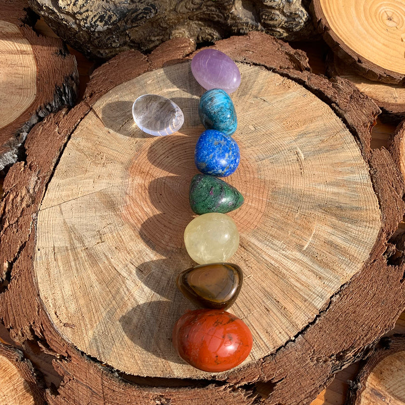 7 Chakra Tumbled Crystals Set PLUS Bonus Crystal+ Pouch