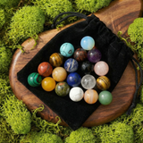 18 Sphere Pocket Crystal Set + Velvet Pouch Set