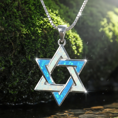 Opal Star of David/ Merkaba Necklace