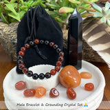 Mala Bracelet & Grounding Crystal Set 🙏