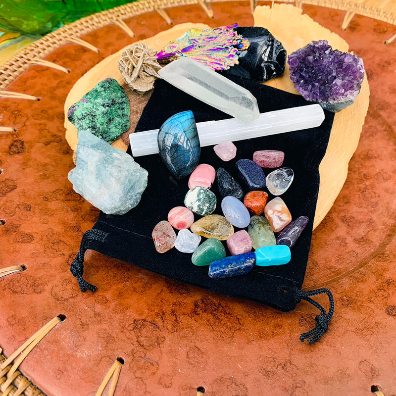 29 Crystal Super Sampler Kit + Velvet Carry Pouch