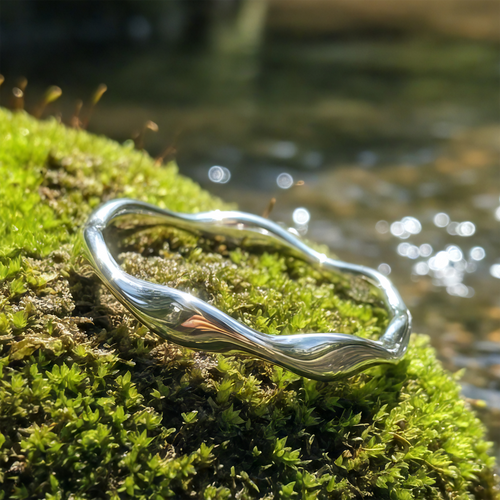 Silver Wave Ring of Flow