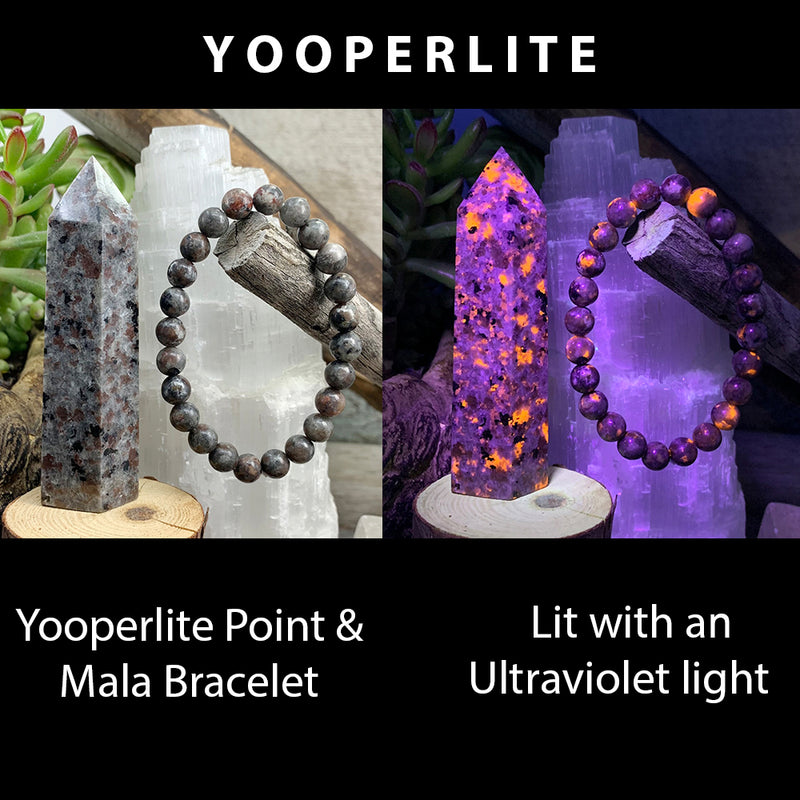 Yooperlite - The Stone that Glows + Mala Bracelet Combo Set 👉 70% Off