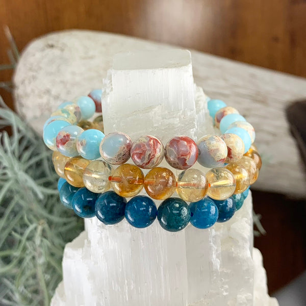 Abundance 3-PC Crystal Mala Bracelet Set