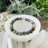 Mala African Bloodstone Bracelet With Velvet Pouch