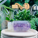 WWW - PRICING - Rough Amethyst Gemstones Pod Crystal Water Bottle - water