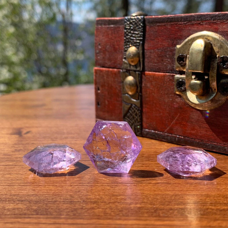 Amethyst Sacred Geometry Faceted Crystal - $5 Deal