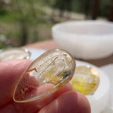 Angel Hair Rutilated Quartz Teardrop Cabochon