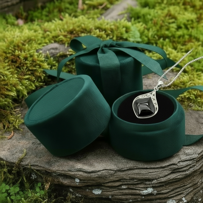 Black Onyx & Silver Teardrop Necklace